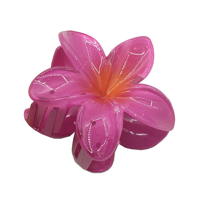 Wholesale color simulation egg holiday wind side gradient flower lady shark clip